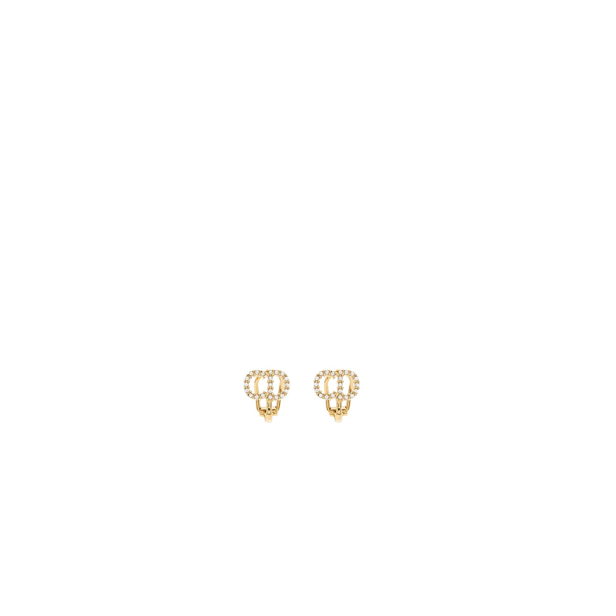 DIOR CD LOGO EAR CLIPS CRYSTAL GHW