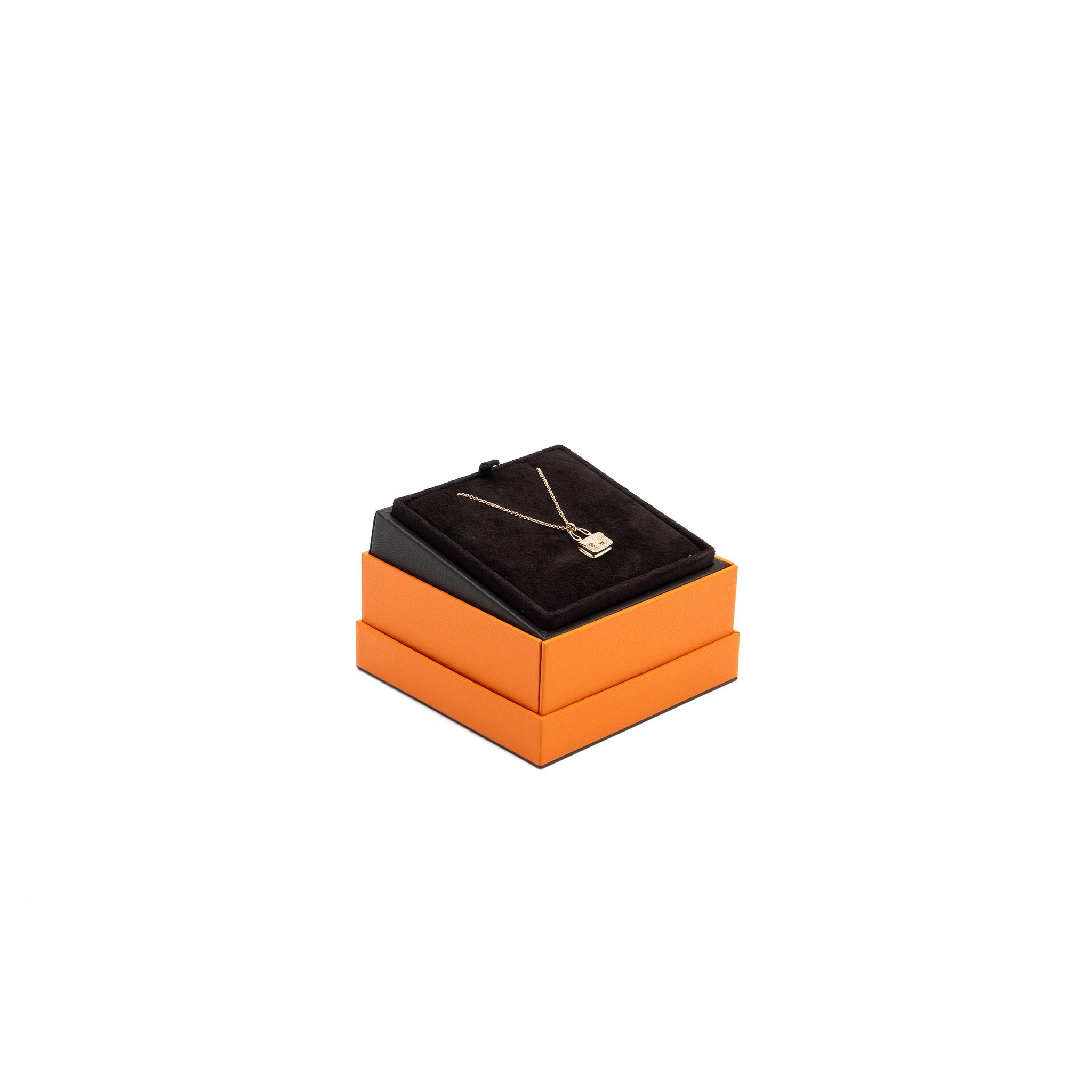 HERMES CONSTANCE AMULETTE PENDANT ROSE GOLD DIAMONDS