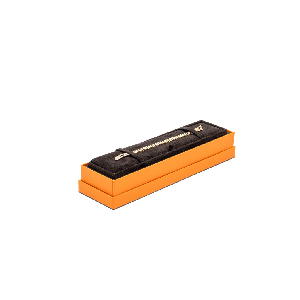 HERMES KELLY GOURMETTE BRACELET ROSE GOLD DIAMONDS