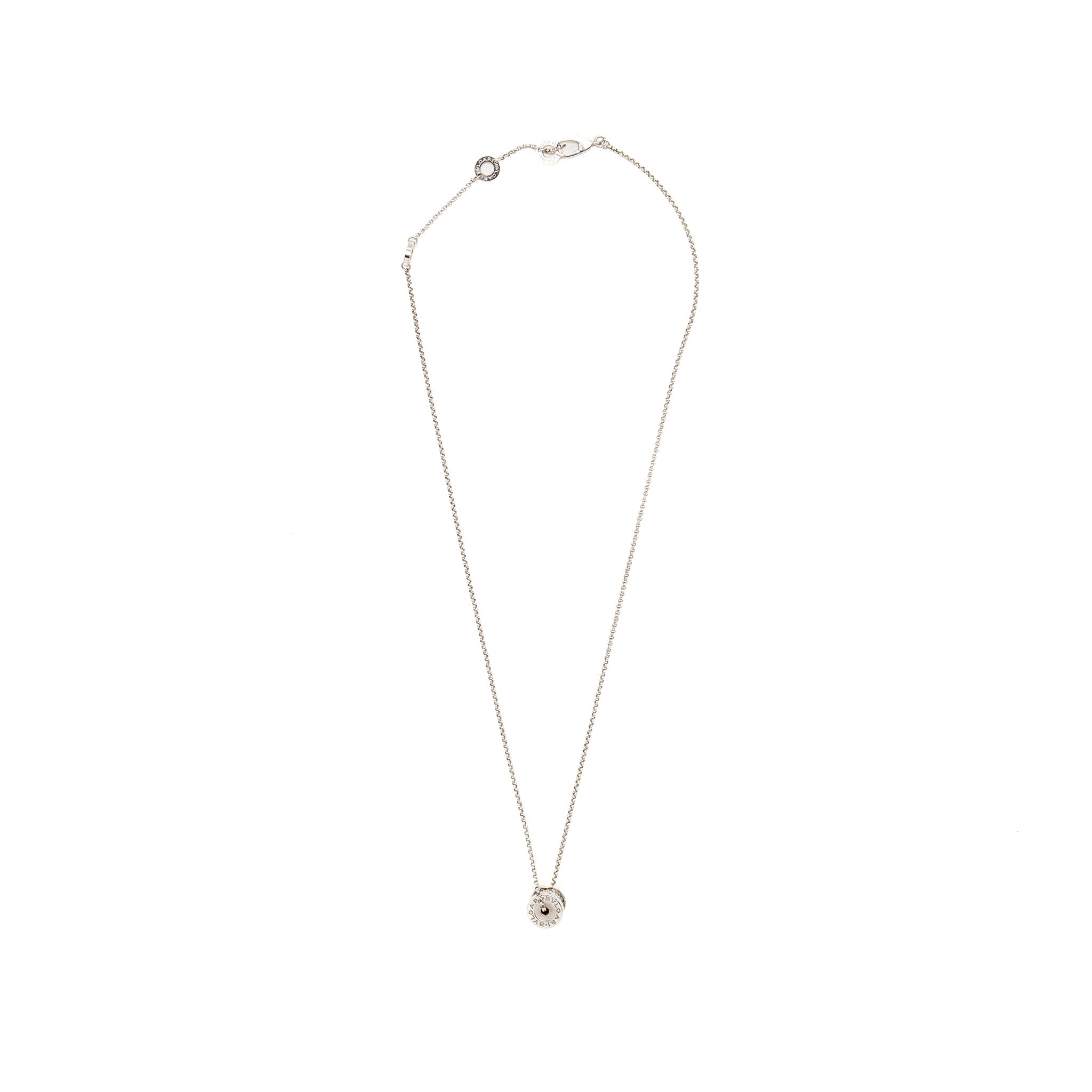 BVLGARI MINI B.ZERO NECKLACE WHITE GOLD PAVED DIAMONDS