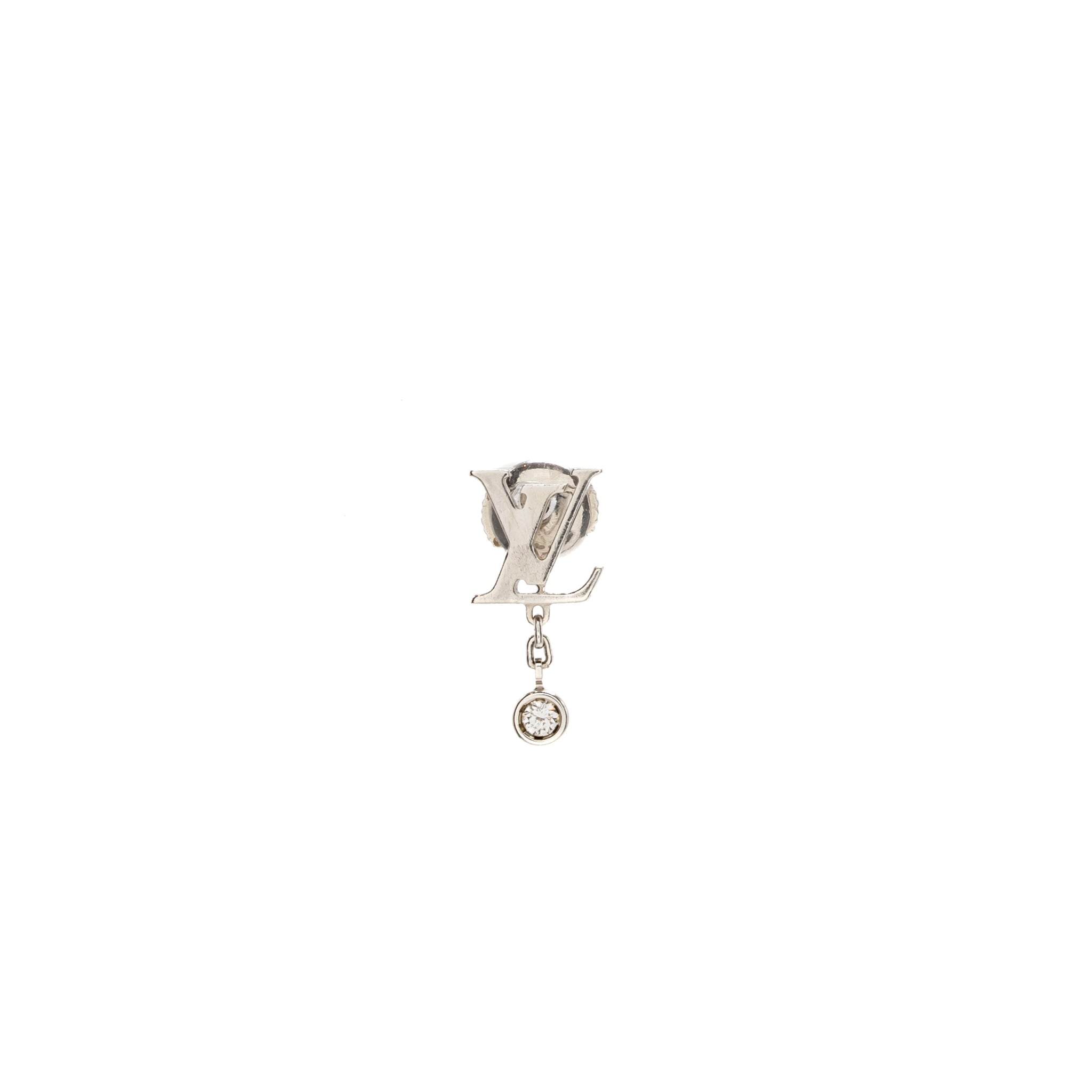 LOUIS VUITTON LDYLLE BLOSSOM LV EAR STUD, WHITE GOLD, DIAMOND