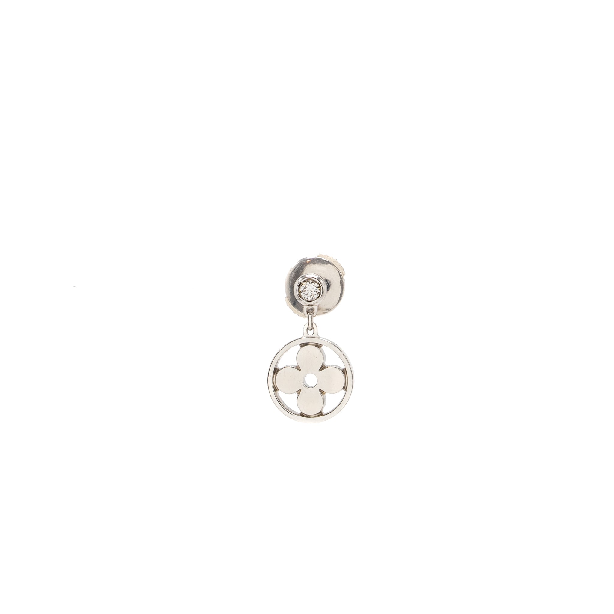 LOUIS VUITTON LDYLLE BLOSSOM EAR STUD, WHITE GOLD/DIAMOND