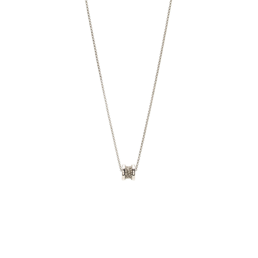 BVLGARI MINI B.ZERO NECKLACE WHITE GOLD PAVED DIAMONDS