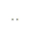 HERMES MINI POP H EARRINGS BLUE LIN GHW