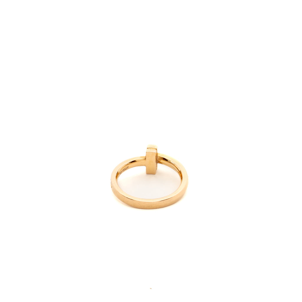 TIFFANY TIFFANY T T1 RING 18K ROSE GOLD WITH DIAMONDS