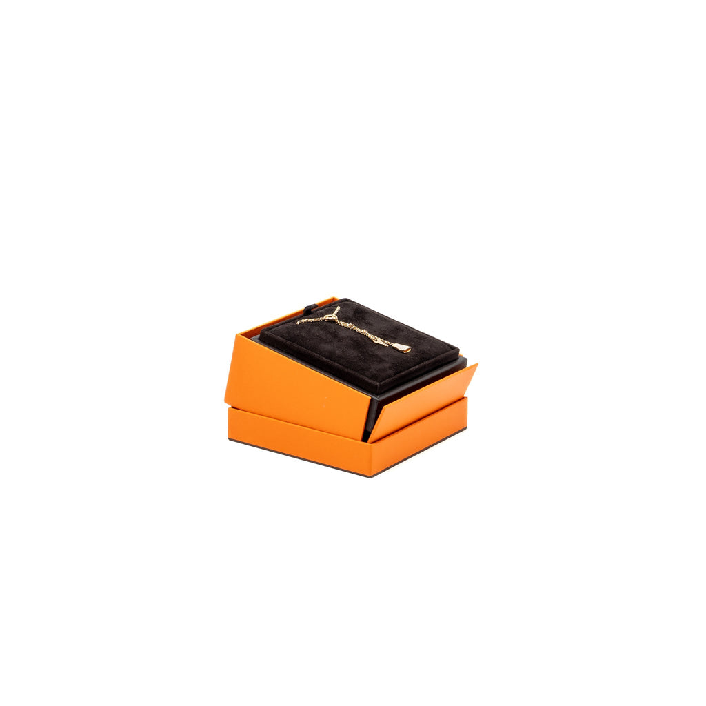 HERMES KELLY CLOCHETTE NECKLACE, SMALL MODEL ROSE GOLD, DIAMONDS