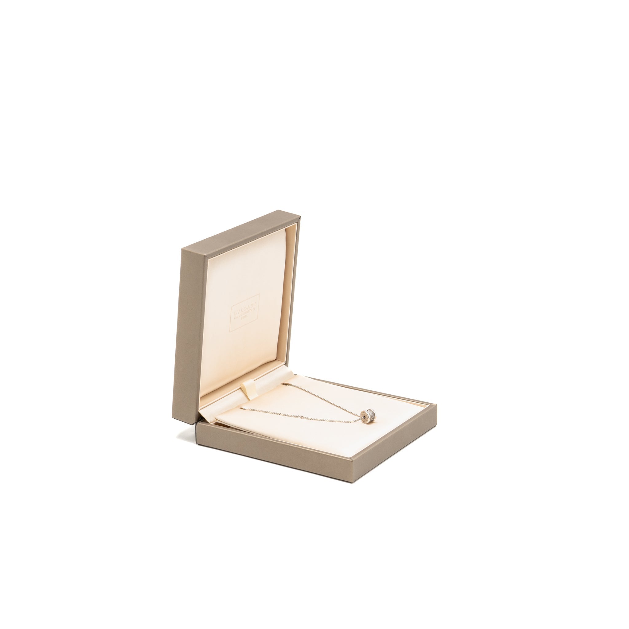 BVLGARI MINI B.ZERO NECKLACE WHITE GOLD PAVED DIAMONDS