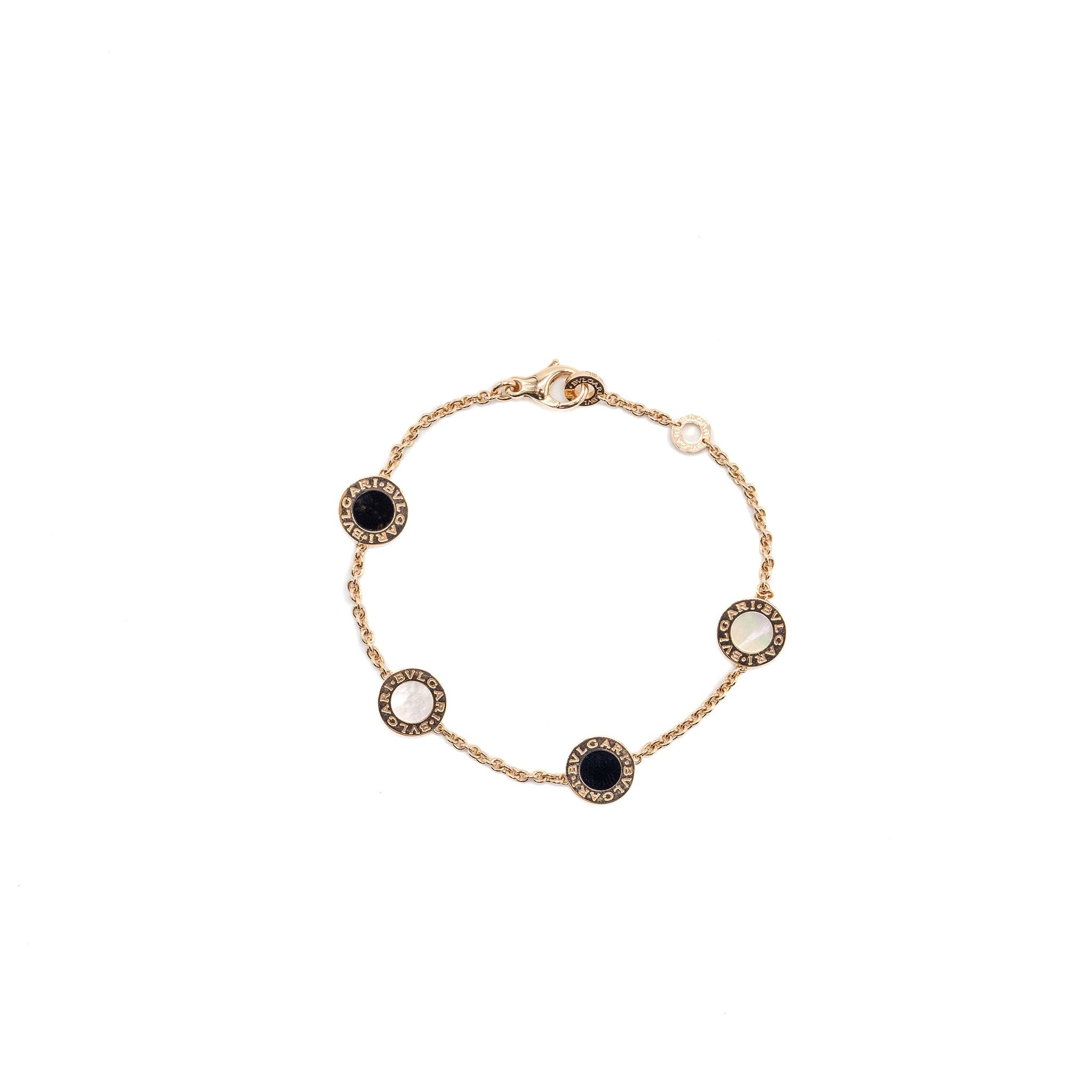 BVLGARI BRACELET MOTHER OF PEARL/ONYX ROSE GOLD