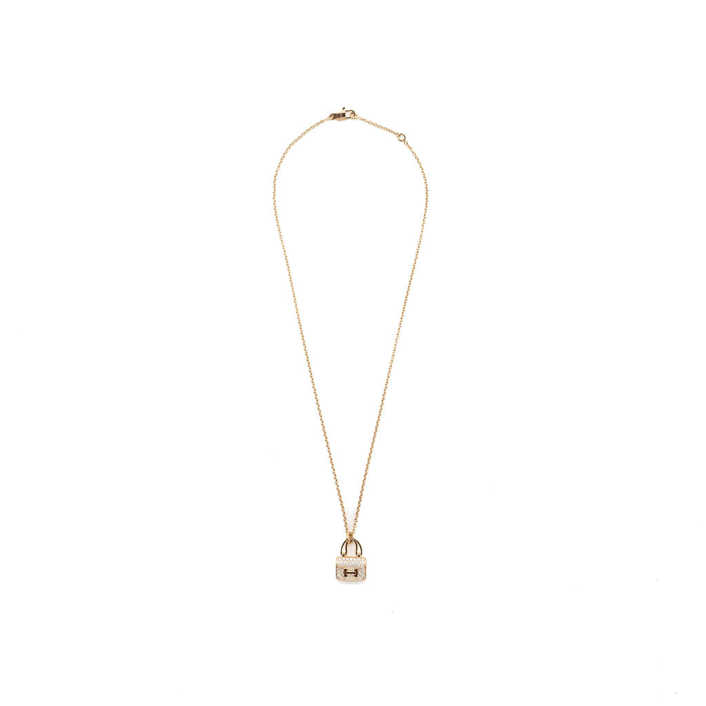HERMES AMULETTE CONSTANCE PENDANT ROSE GOLD / DIAMONDS