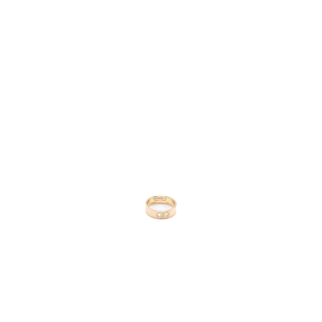 HERMES H D’ANCRE RING ROSE GOLD DIAMONDS