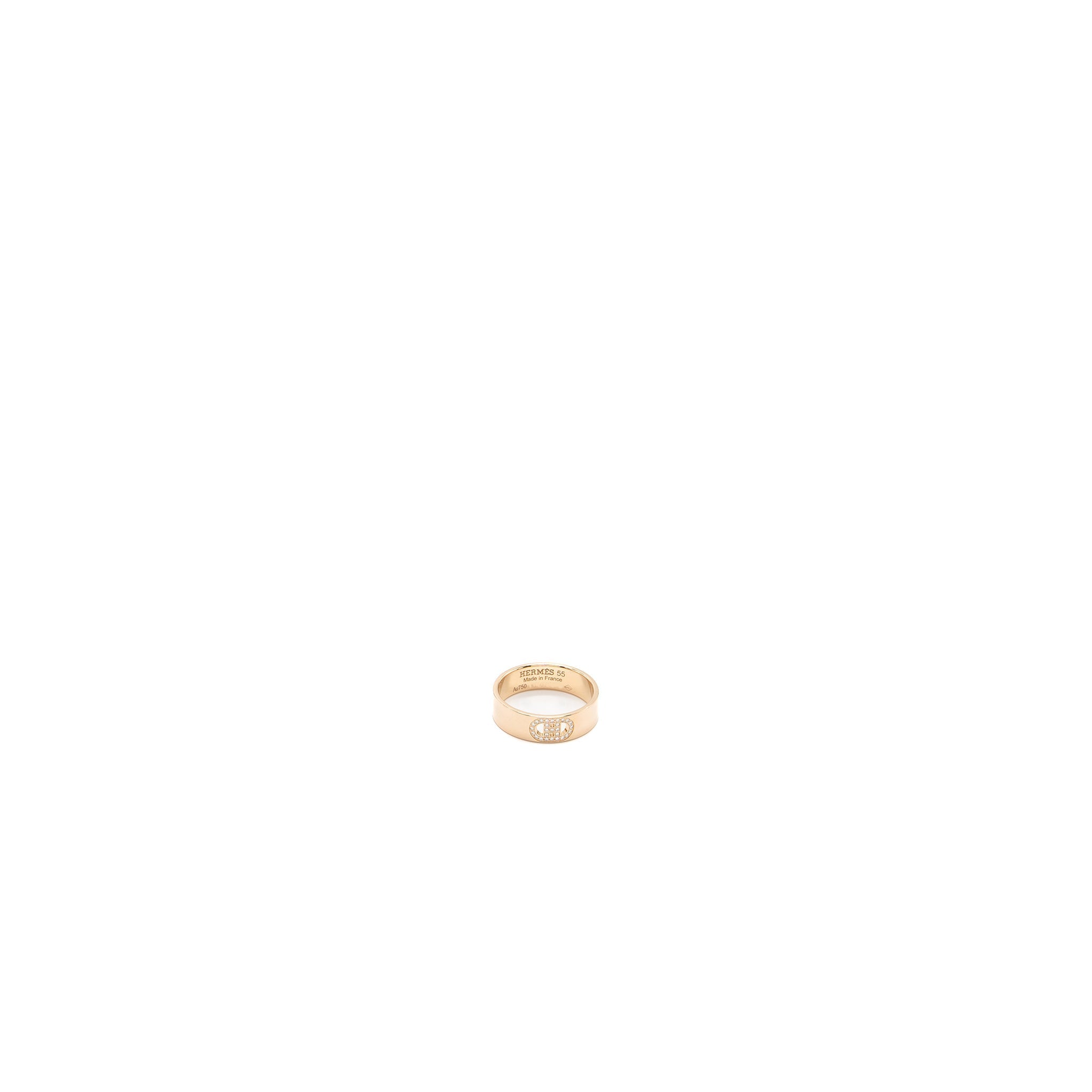 HERMES H D’ANCRE RING ROSE GOLD DIAMONDS