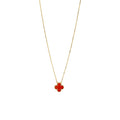 VAN CLEEF AND ARPELS VINTAGE ALHAMBRA PENDANT 18K YELLOW GOLD / CARNELIAN