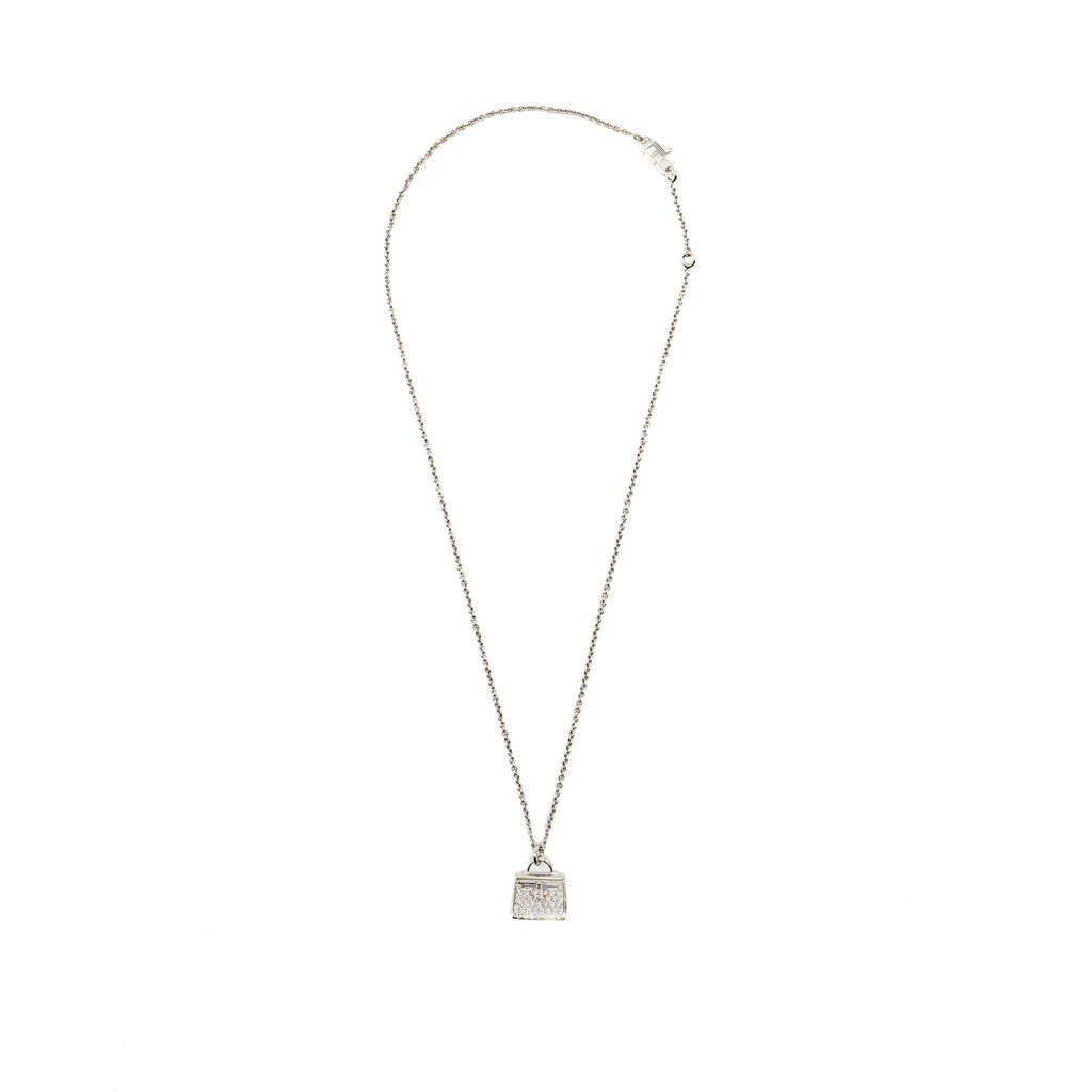 HERMES AMULETTE KELLY PENDANT WHITE GOLD DIAMONDS