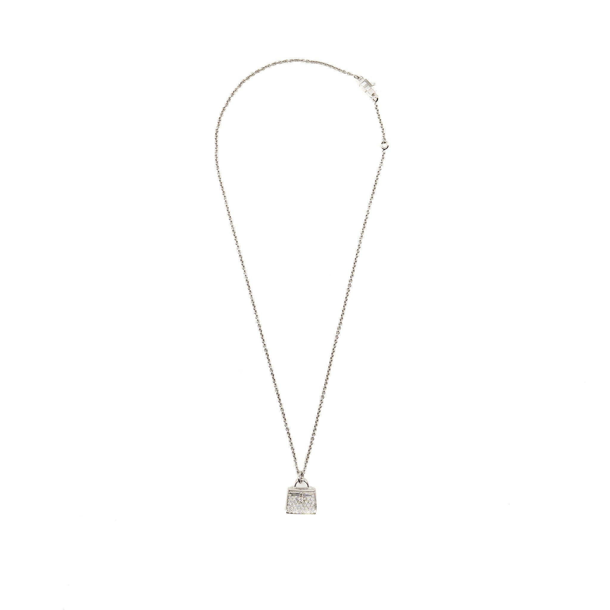 HERMES AMULETTE KELLY PENDANT WHITE GOLD DIAMONDS