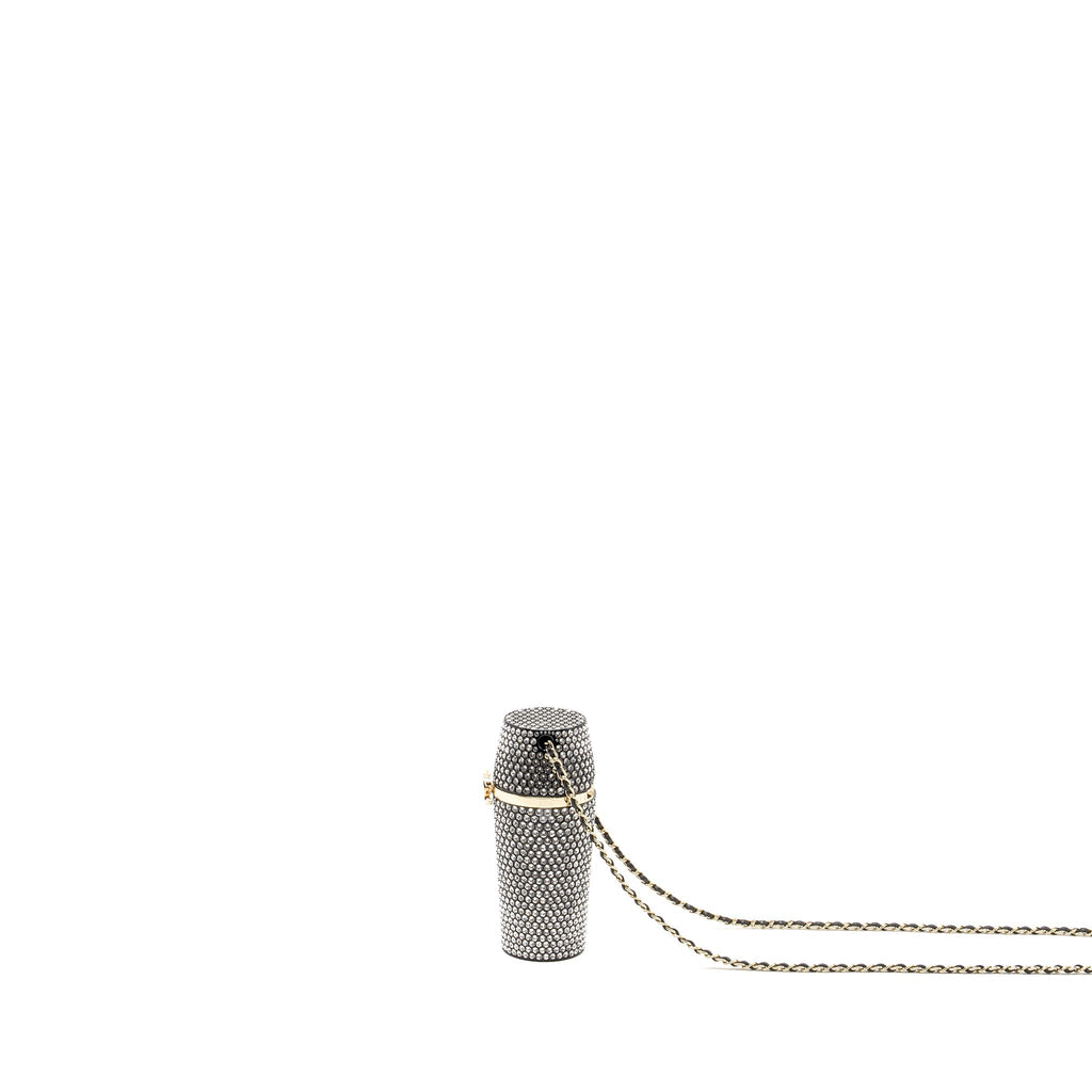 CHANEL LIPSTICK CASE WITH CHAIN CRYSTAL LGHW