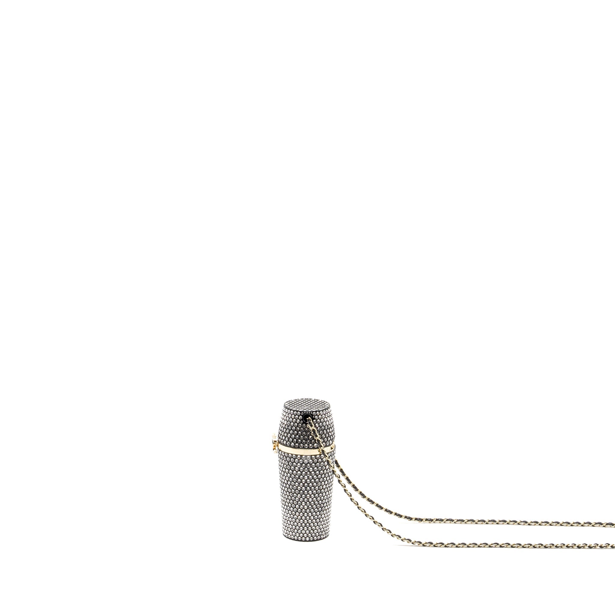 CHANEL LIPSTICK CASE WITH CHAIN CRYSTAL LGHW
