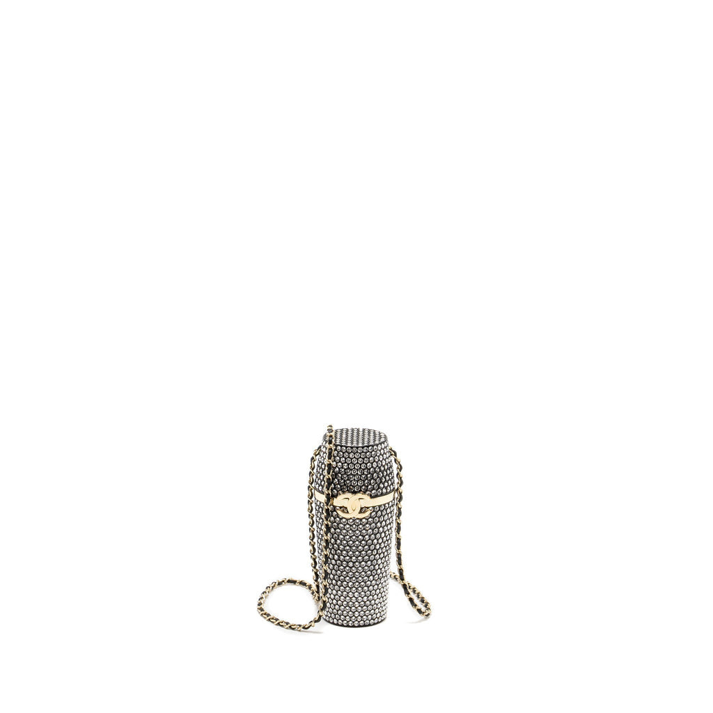 CHANEL LIPSTICK CASE WITH CHAIN CRYSTAL LGHW