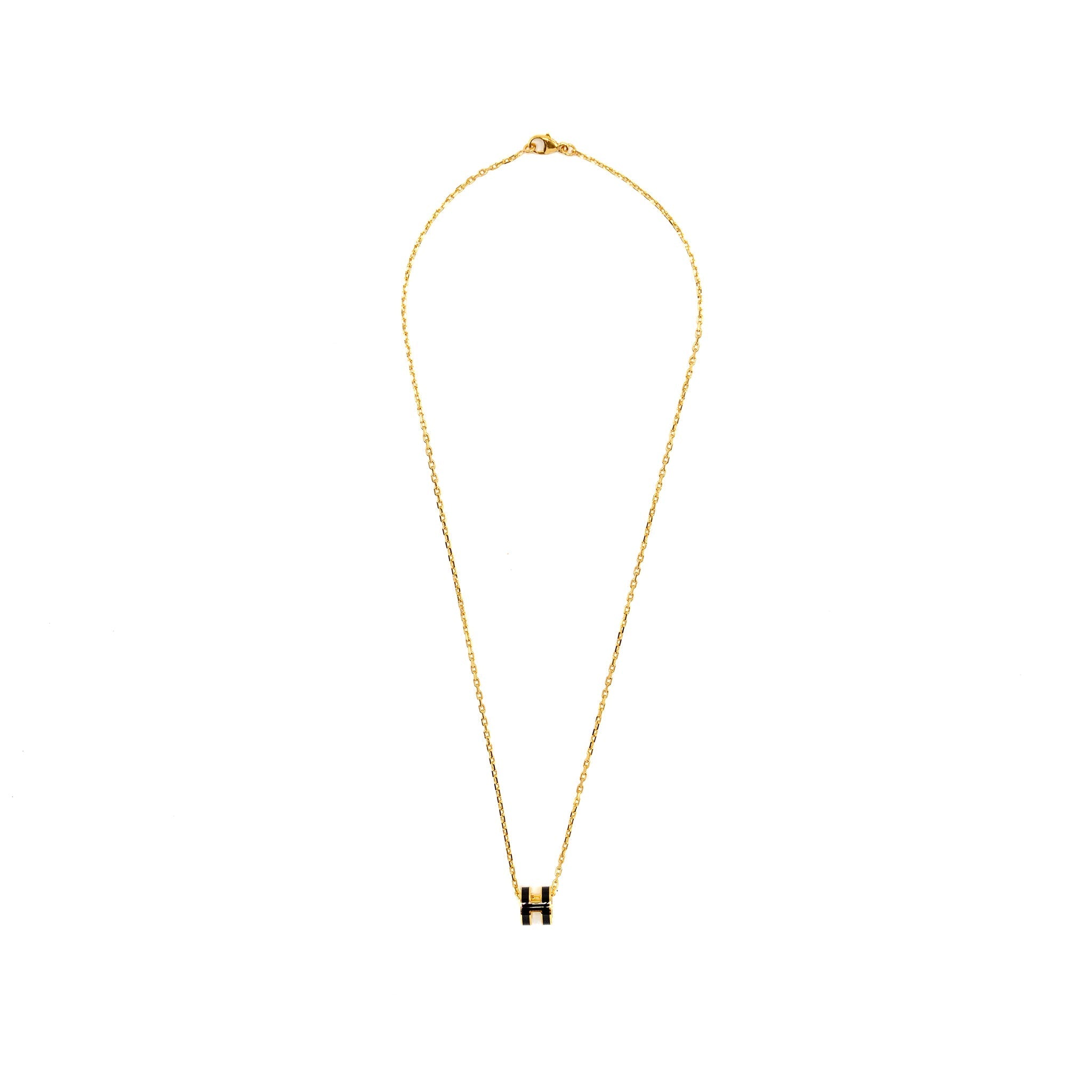 HERMES MINI POP H PENDANT BLACK GHW