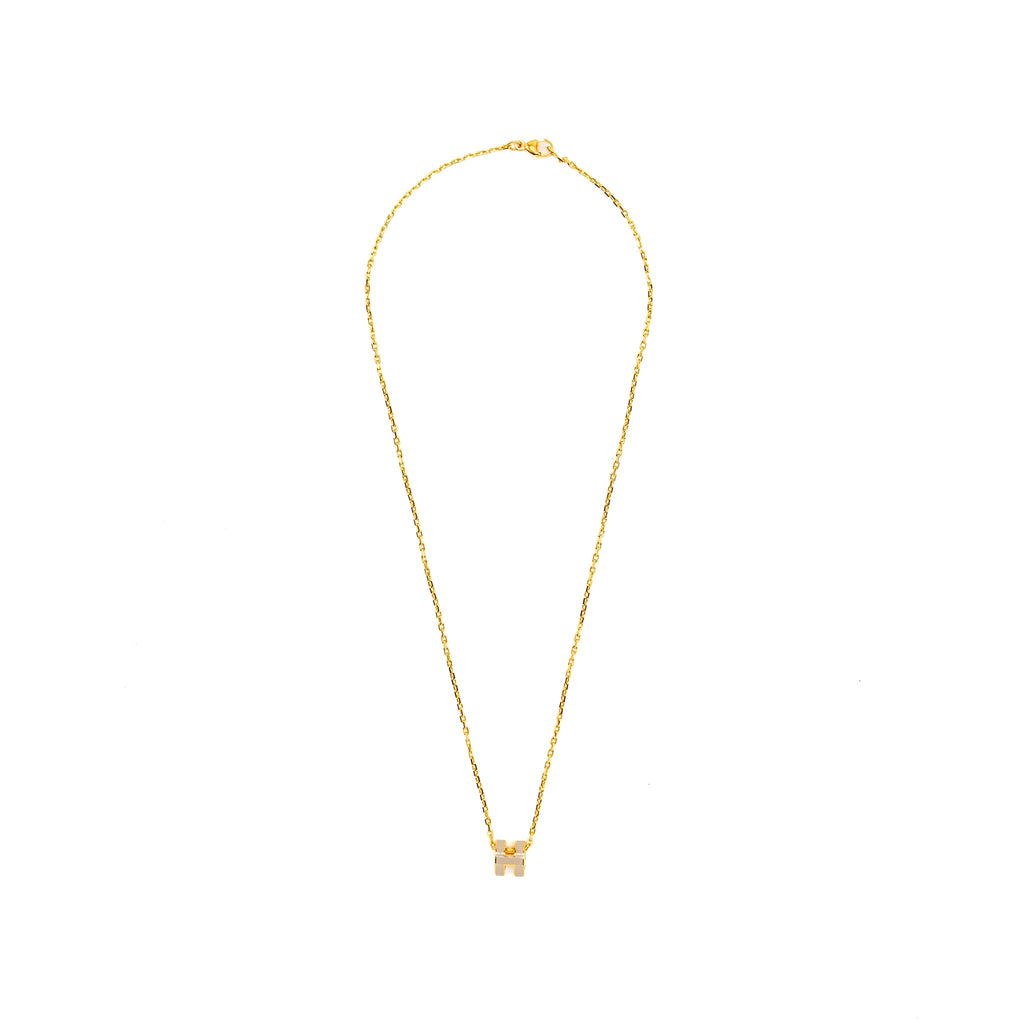 HERMES MINI POP H PENDANT MARRON GLACE GHW