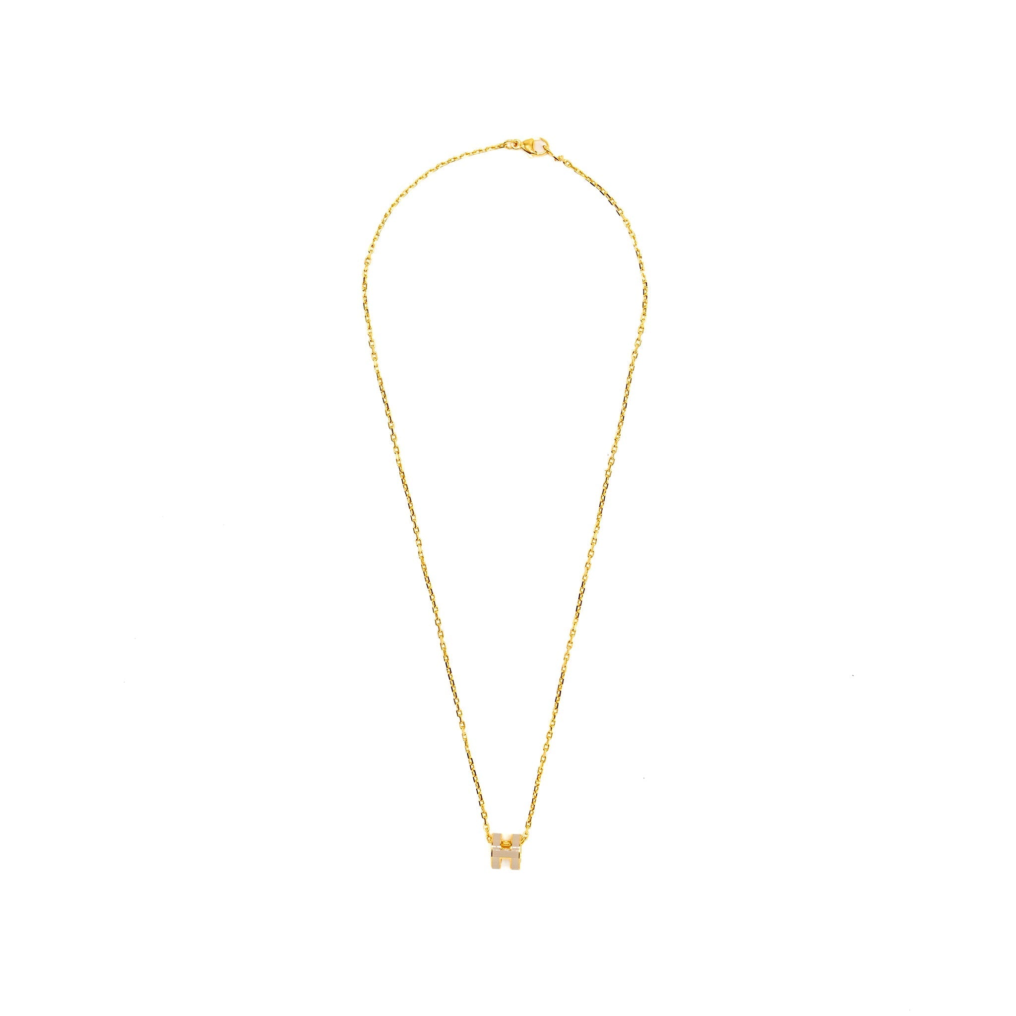 HERMES MINI POP H PENDANT MARRON GLACE GHW