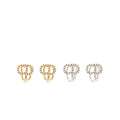DIOR CRYSTAL CD EAR CLIPS SILVER/GOLD TONE (SELL IN A SET)