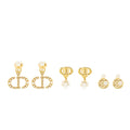 DIOR PEARL/CD DROPPED EAR CLIPS GOLD TONE (SELL IN A SET)