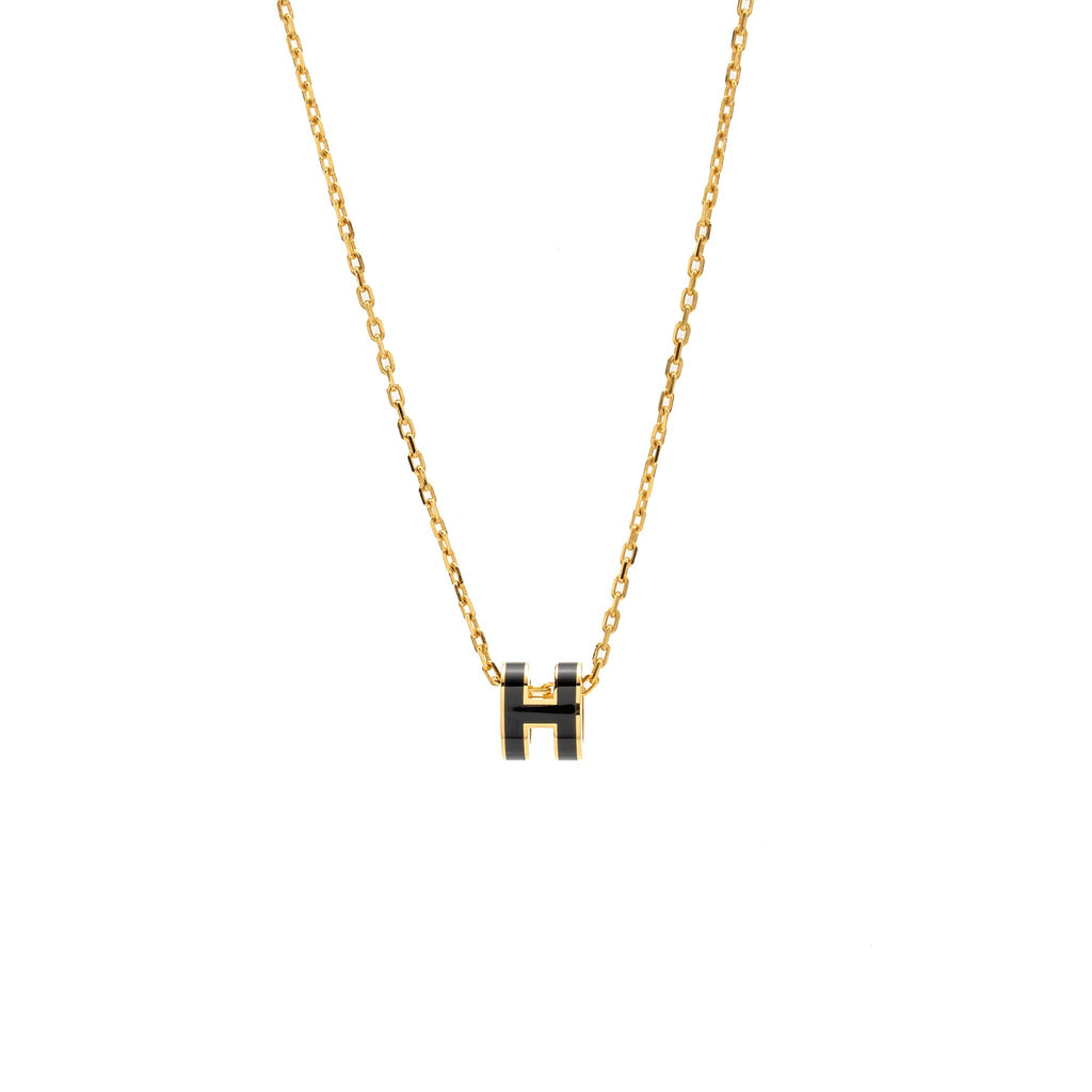 HERMES MINI POP H PENDANT BLACK GHW