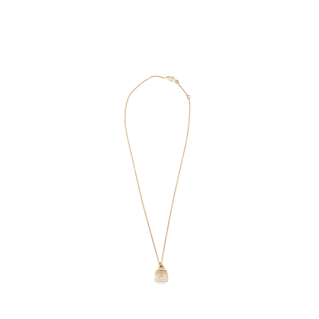HERMES AMULETTES BIRKIN PENDANT ROSE GOLD DIAMONDS