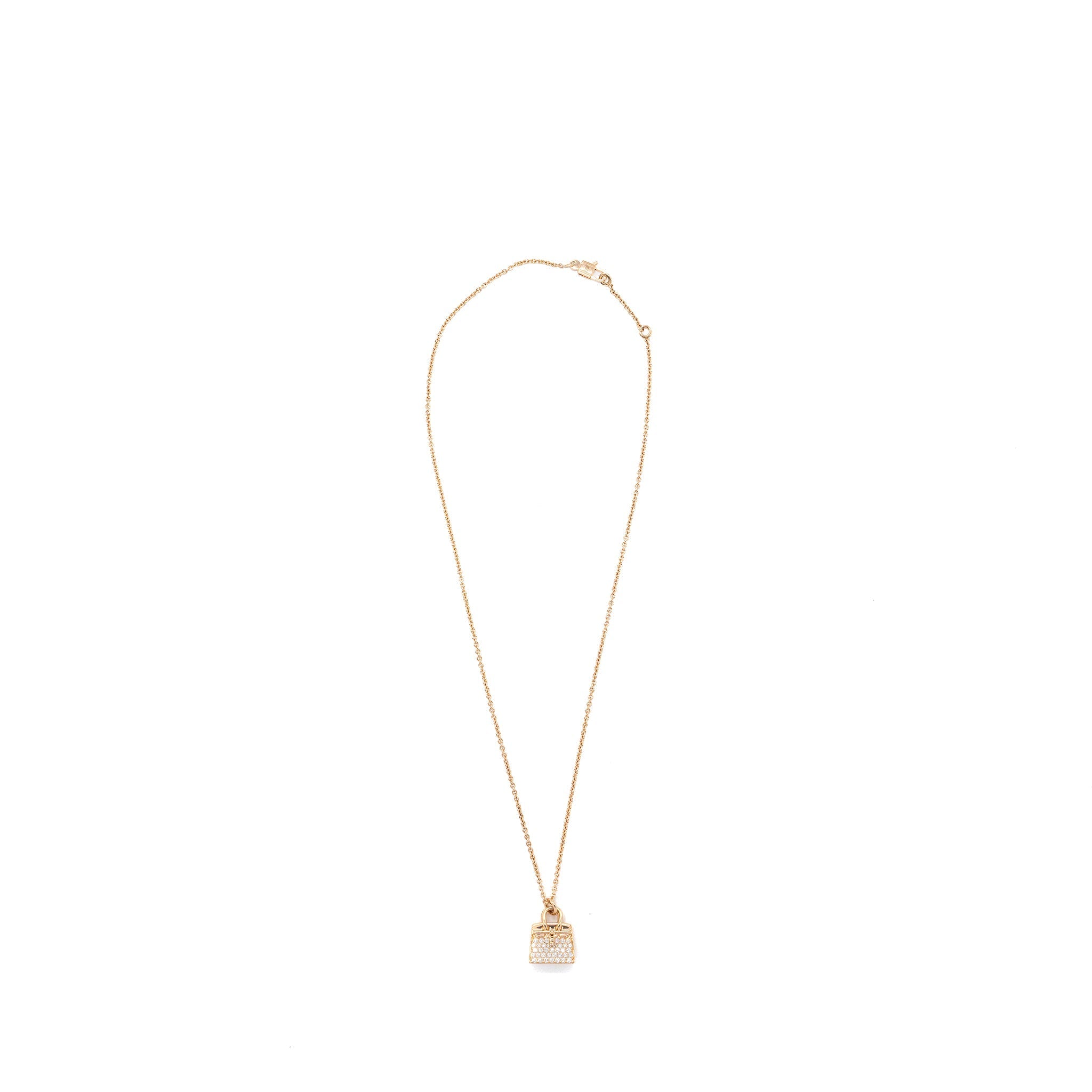 HERMES AMULETTES BIRKIN PENDANT ROSE GOLD DIAMONDS