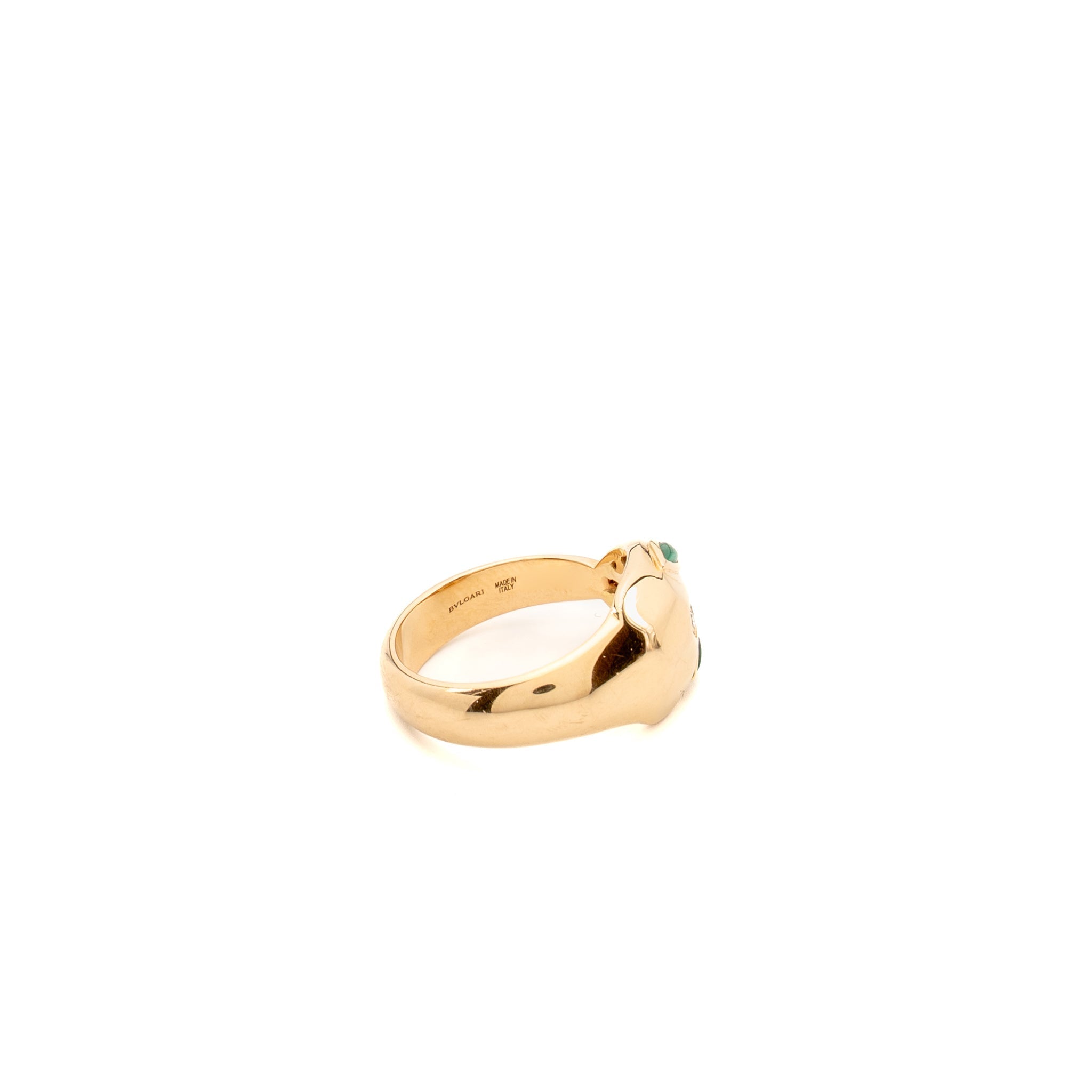 BVLGARI SERPENTI RING ROSE GOLD, DIAMOND / MALACHITE