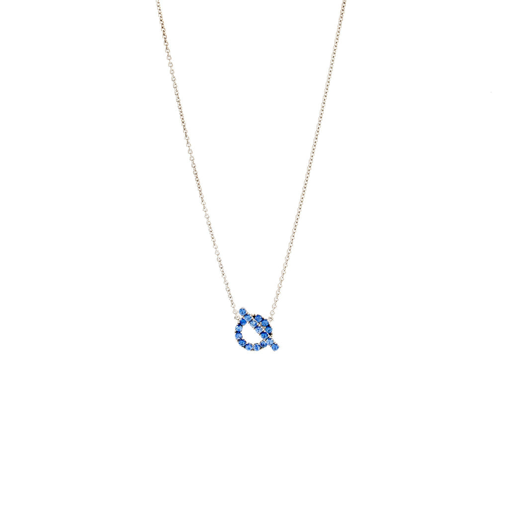 HERMES FINESSE PENDANT WHITE GOLD, SAPHIRES BLUE