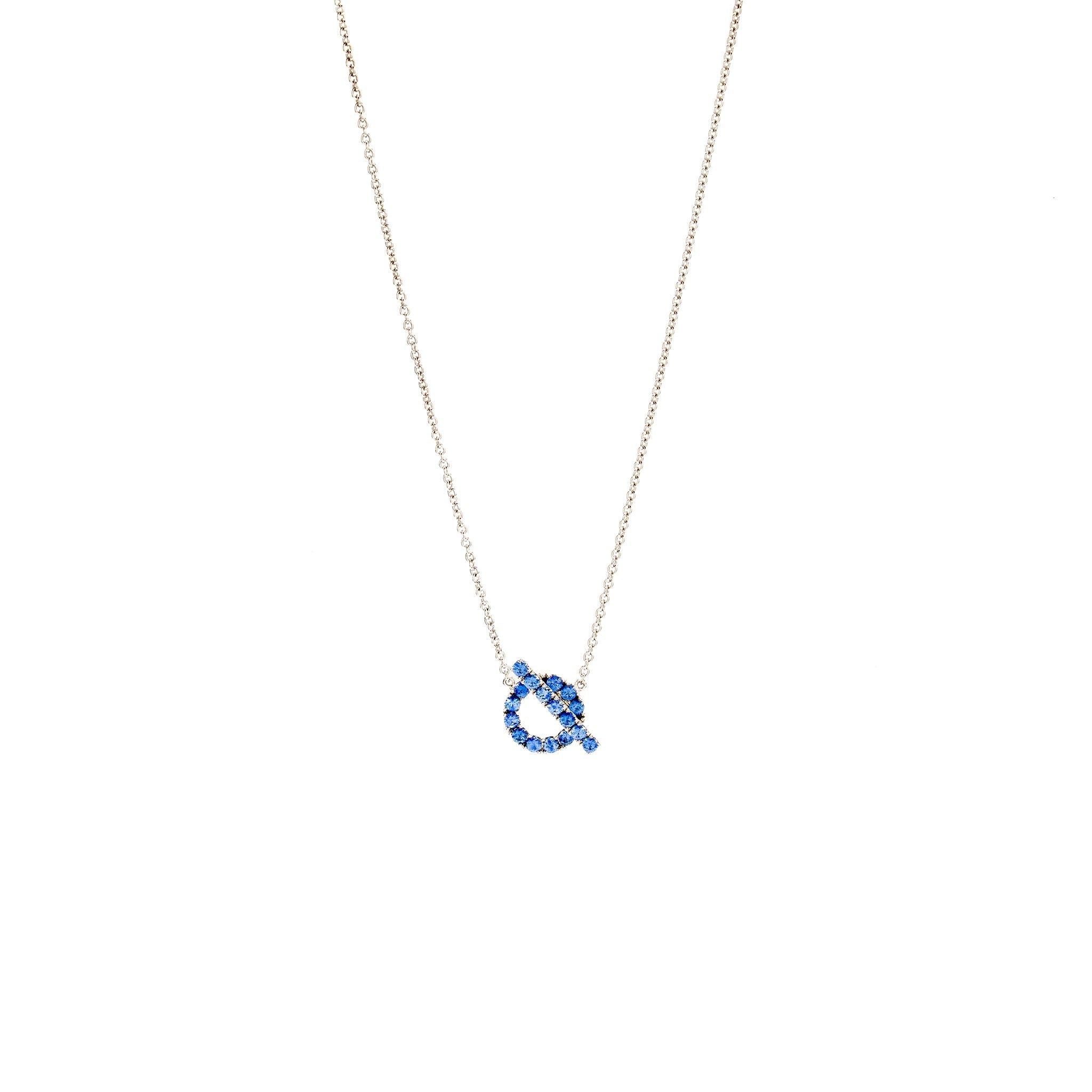 HERMES FINESSE PENDANT WHITE GOLD, SAPHIRES BLUE