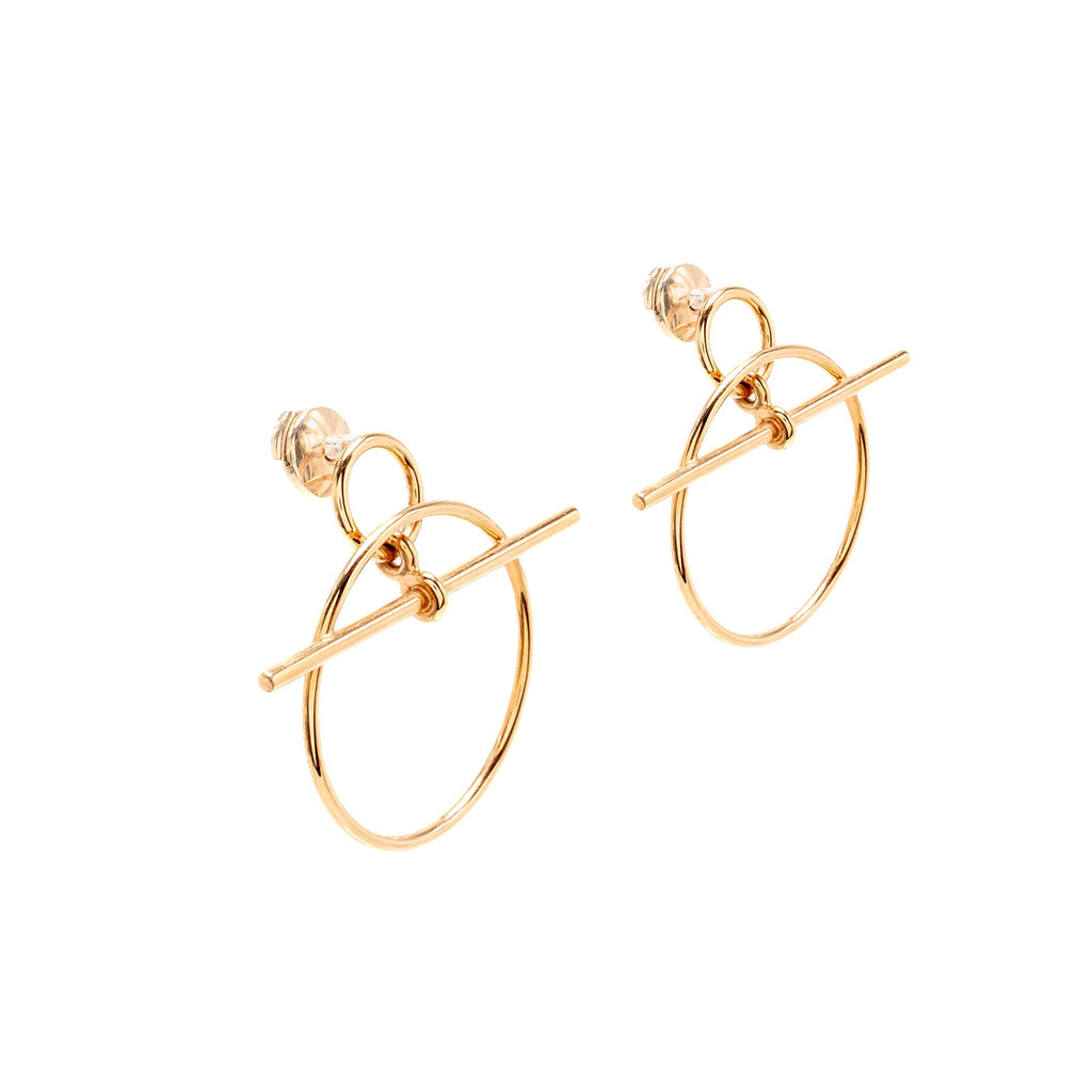 HERMES LOOP EARRING ROSE GOLD