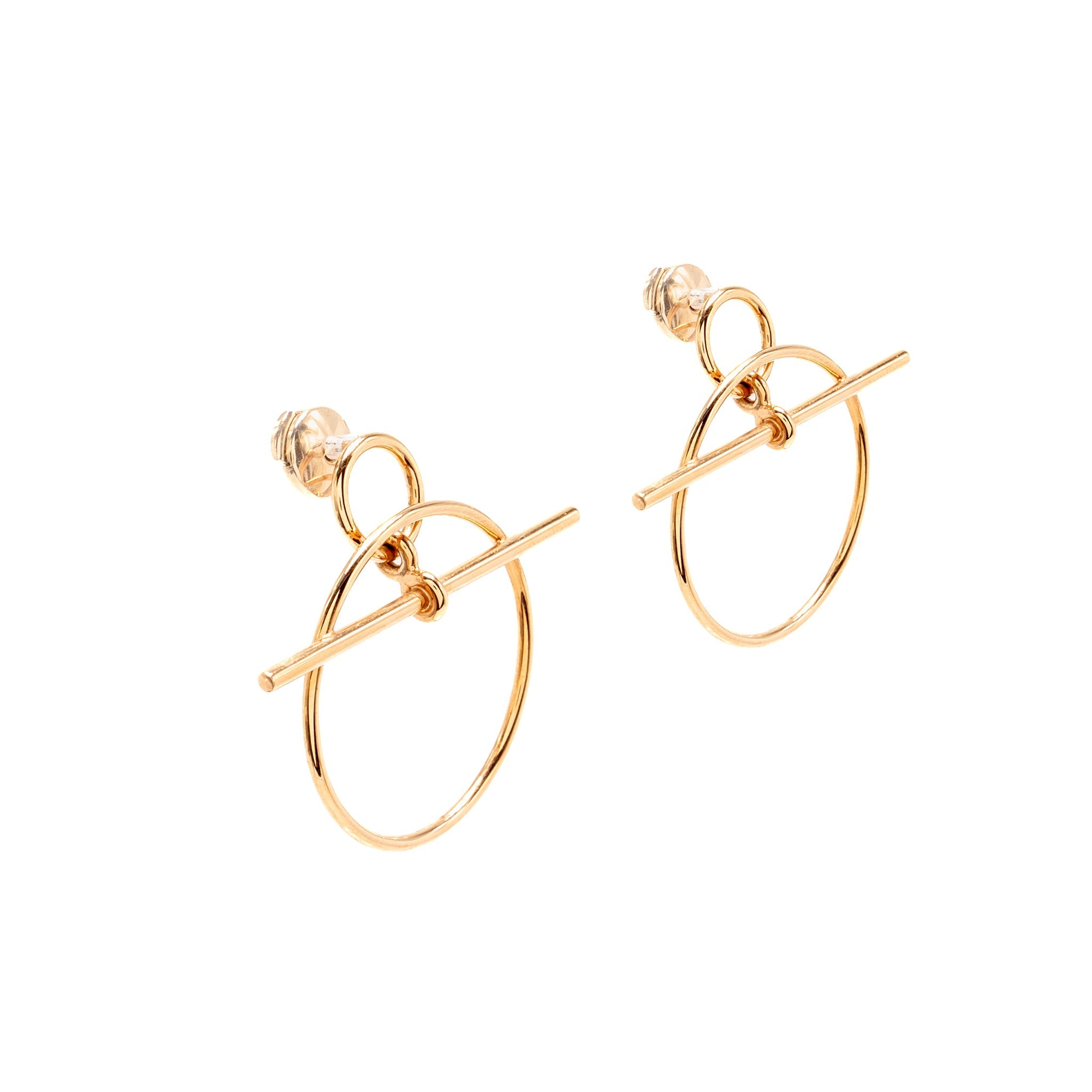 HERMES LOOP EARRING ROSE GOLD