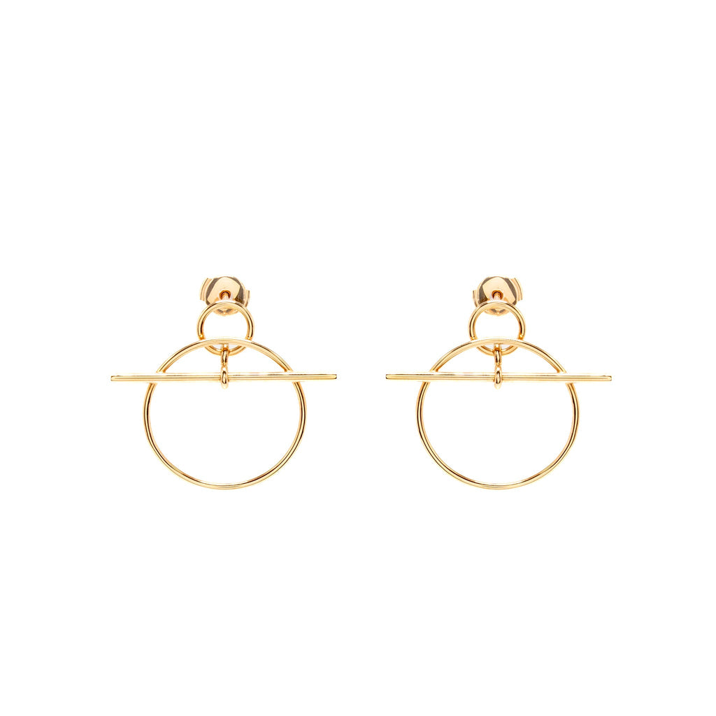 HERMES LOOP EARRING ROSE GOLD