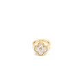 VAN CLEEF & ARPELS VINTAGE ALHAMBRA RING YELLOW GOLD, DIAMOND, MOTHER-OF-PEARL