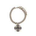 CHANEL 2022 CC PENDANT CHOCKER WITH PEARL AND CRYSTAL SILVER TONE