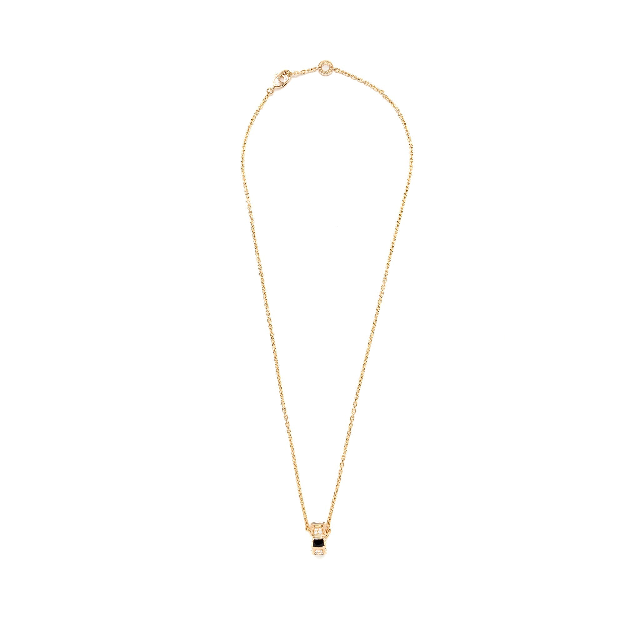 BVLGARI SERPENTI VIPER NECKLACE ROSE GOLD/ONYX/DIAMONDS
