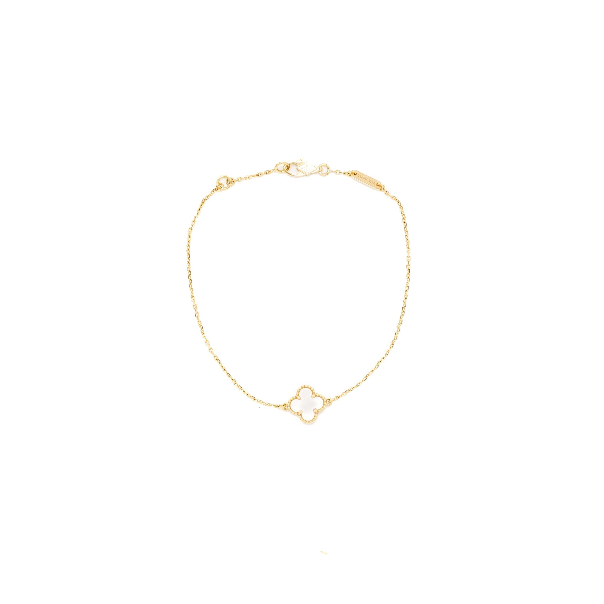 VAN CLEEF&PRPELS SWEET ALHAMBRA BRACELET MOTHER OF PEARL YELLOW GOLD WHITE