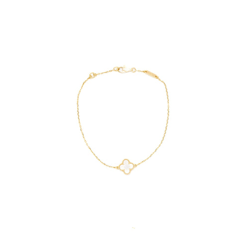 VAN CLEEF&PRPELS SWEET ALHAMBRA BRACELET MOTHER OF PEARL YELLOW GOLD WHITE