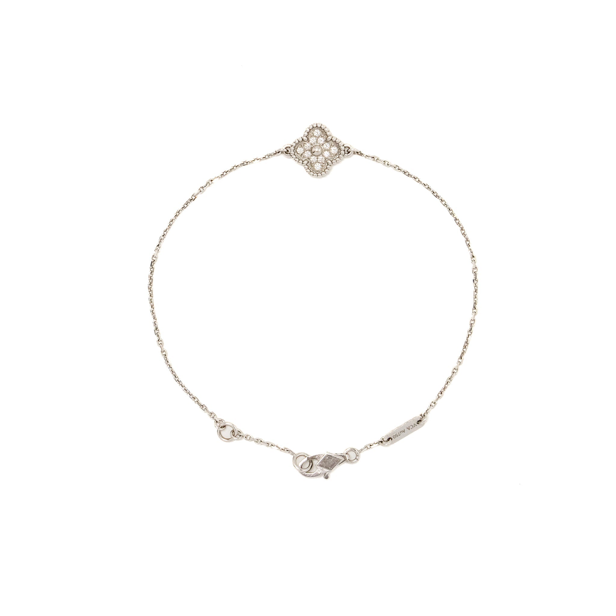 VAN CLEEF & ARPELS SWEET ALHAMBRA BRACELET 1 MOTIF WHITE GOLD, DIAMONDS