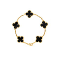 VAN CLEEF & ARPELS ALHAMBRA BRACELET 5 MOTIF ONYX YELLOW GOLD