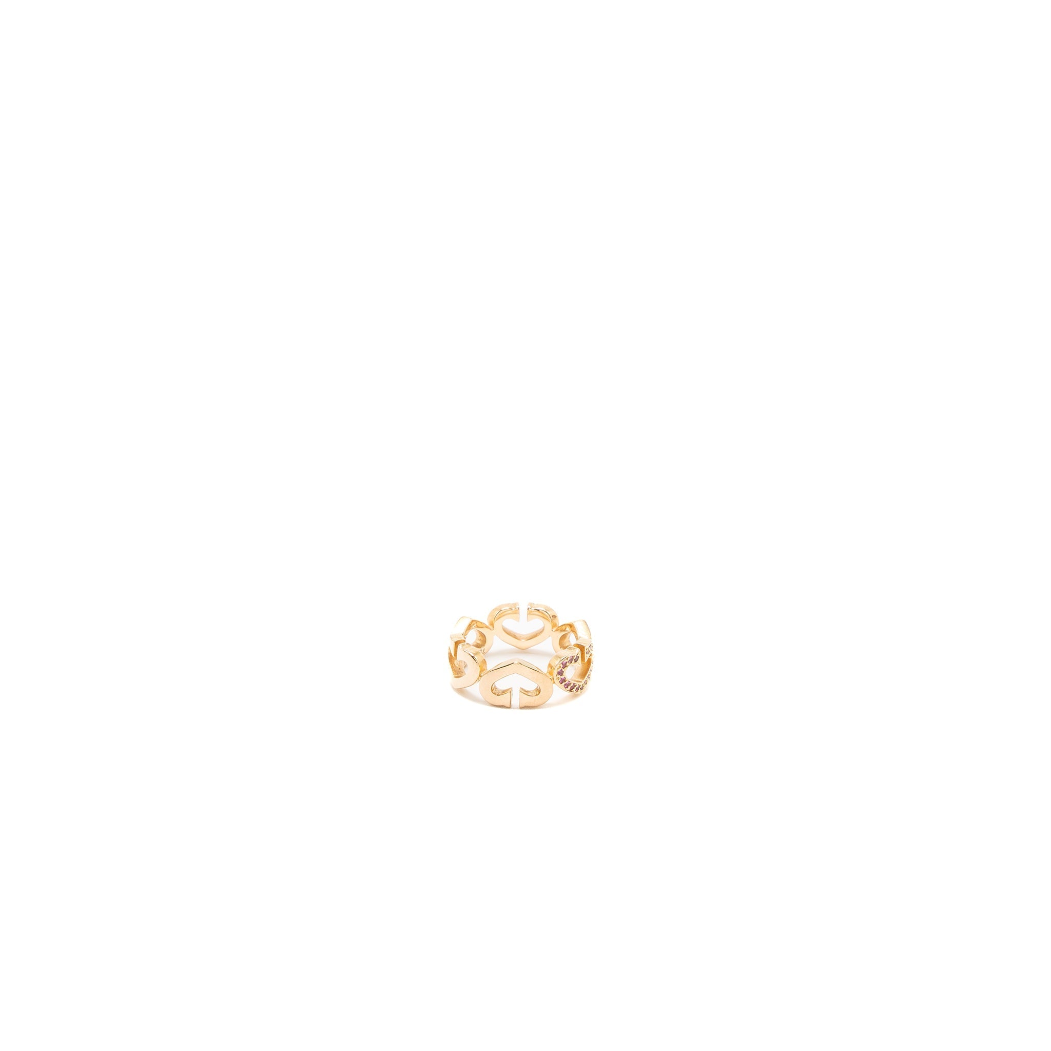 CARTIER C HEART RING ROSE GOLD PINK SAPPHIRE