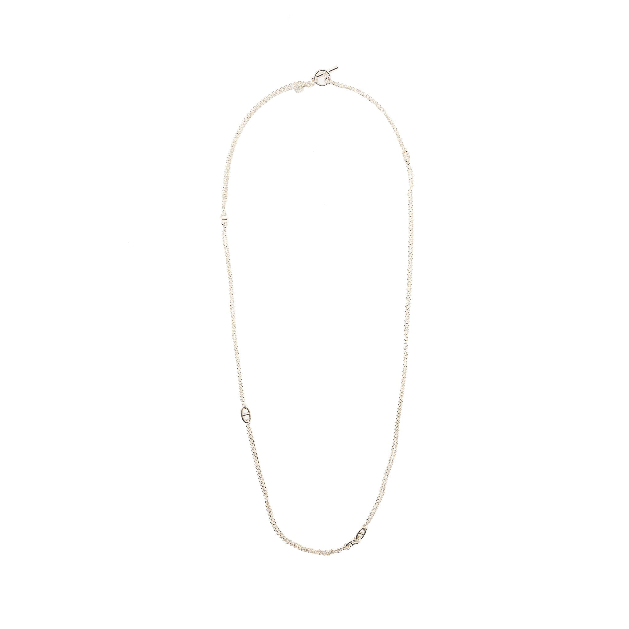 HERMES SAUTOIR FARANDOLE LONG NECKLACE SILVER