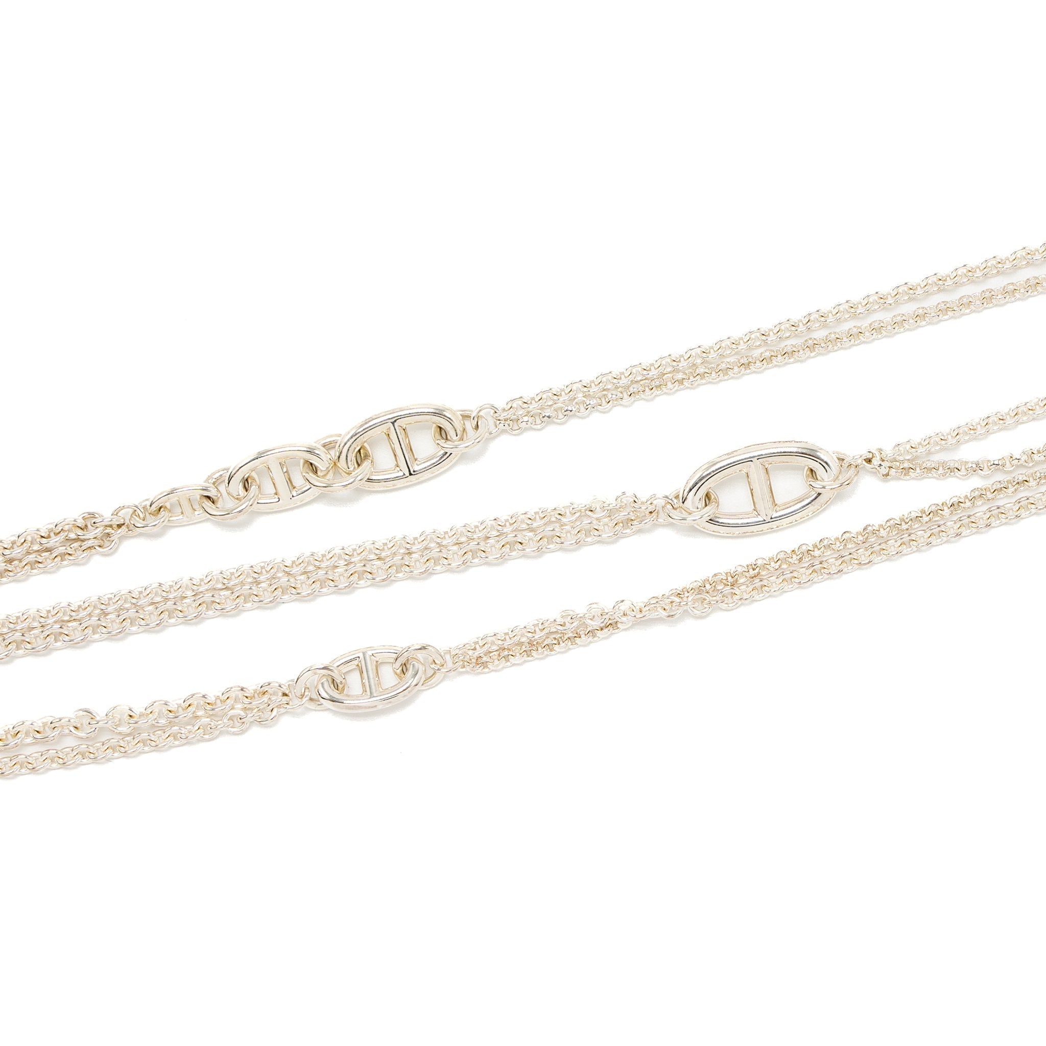 HERMES SAUTOIR FARANDOLE LONG NECKLACE SILVER