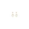 CHANEL HEART SHAPE DROPPED EARRING LIGHT GOLD TONE