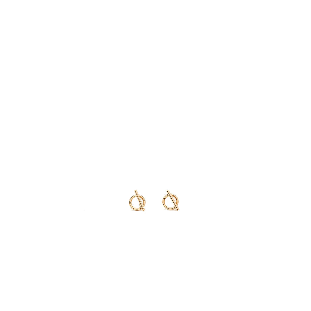 HERMES ECHAPPEE EARRINGS ROSE GOLD
