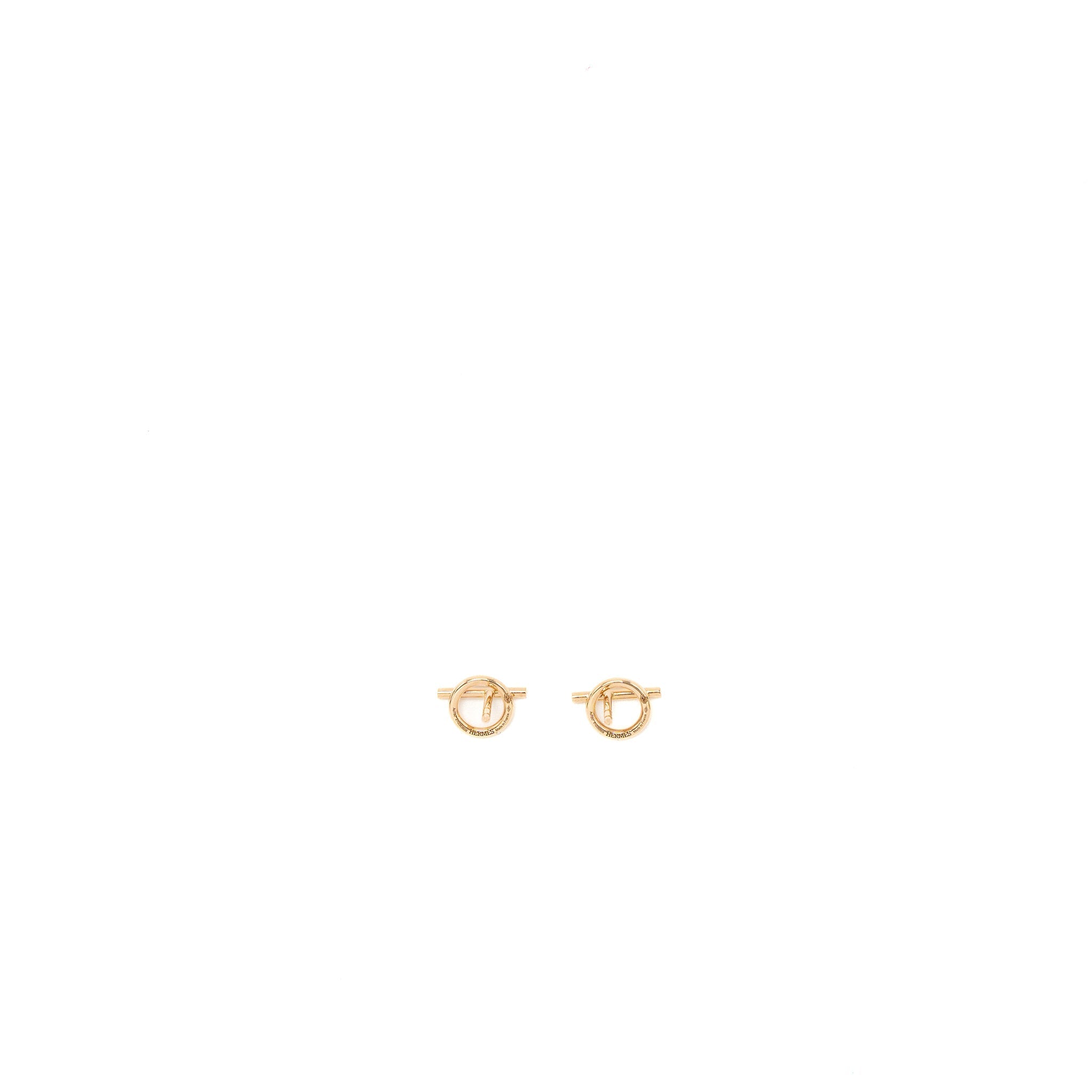 HERMES ECHAPPEE EARRINGS ROSE GOLD