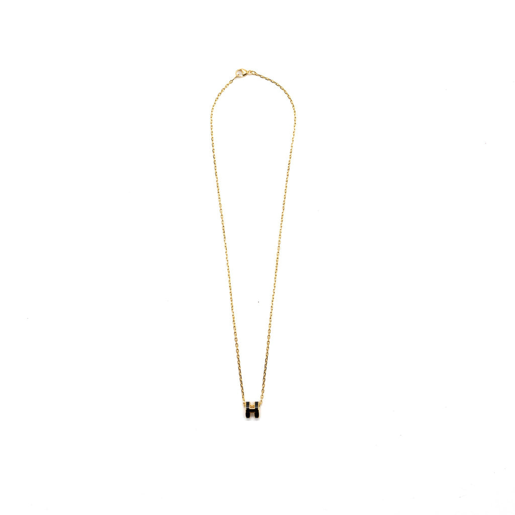 HERMES MINI POP H PENDANT BLACK GHW