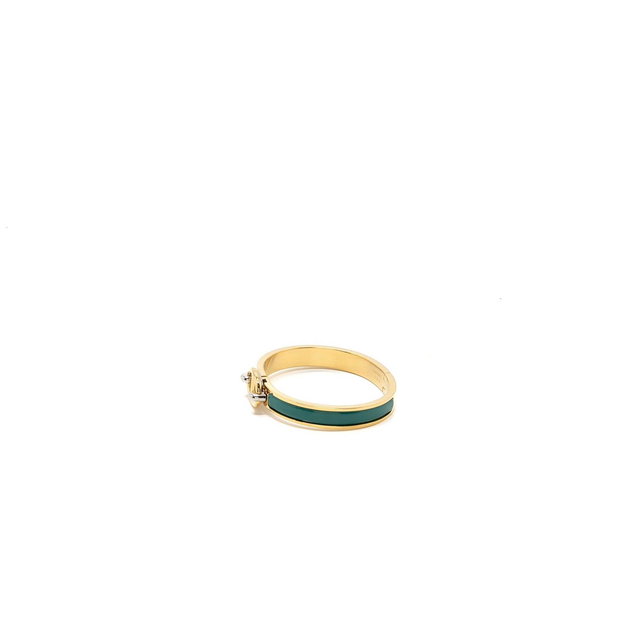 HERMES MINI CLIC CHAINE D'ANCRE BRACELET VERT BLUETU GHW